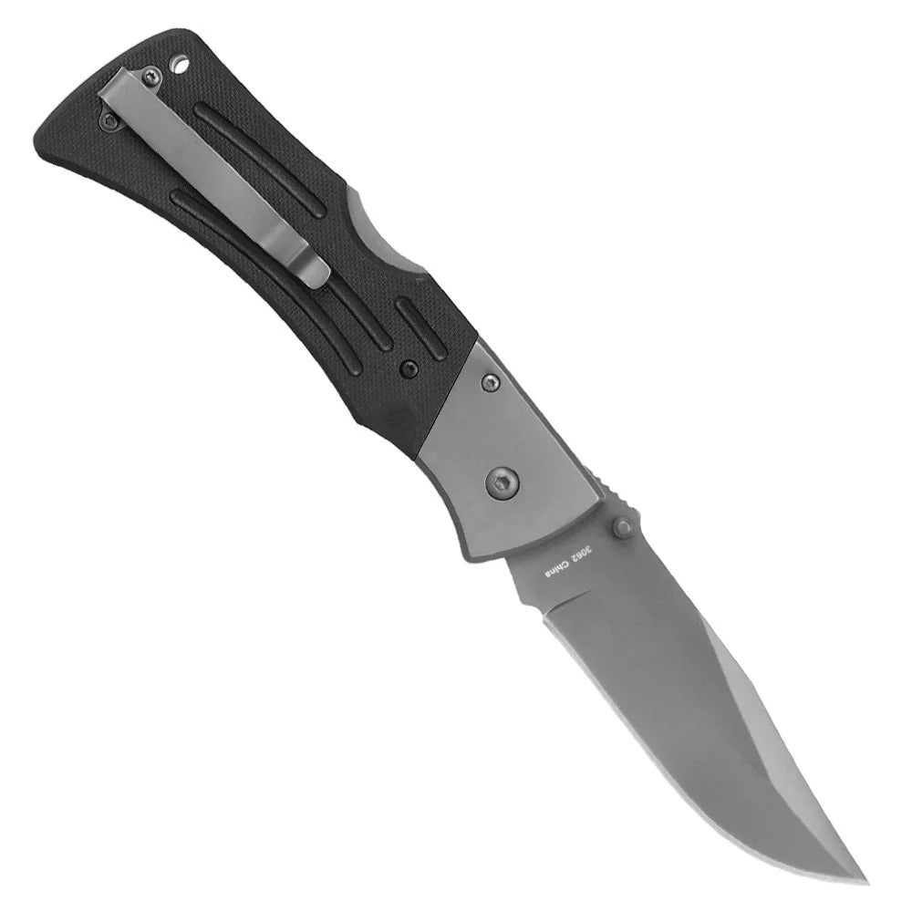 Ka-Bar Mule Folder 3062, ידיות שחורות G-10, קצה רגיל