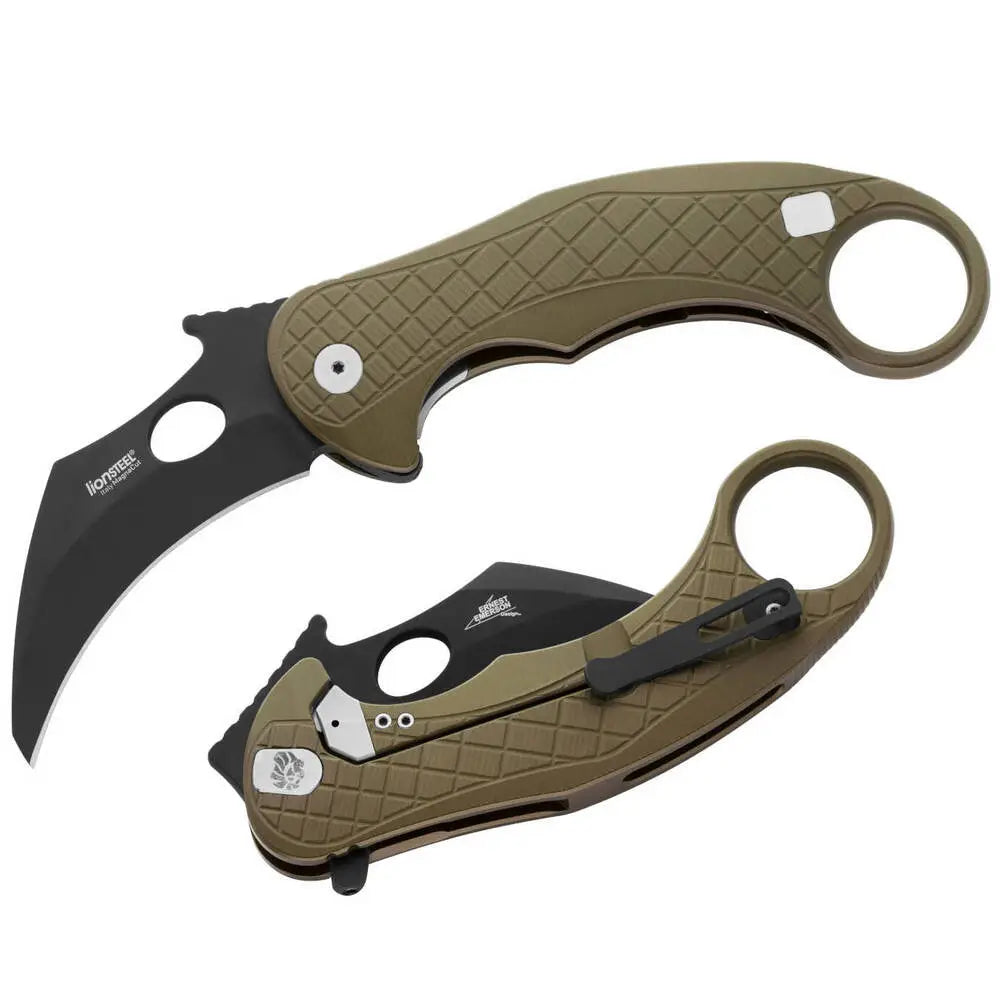 LionSteel קארמביט להב מגנאקאט שחור ידית אלומיניום שחורה LE1 A GB