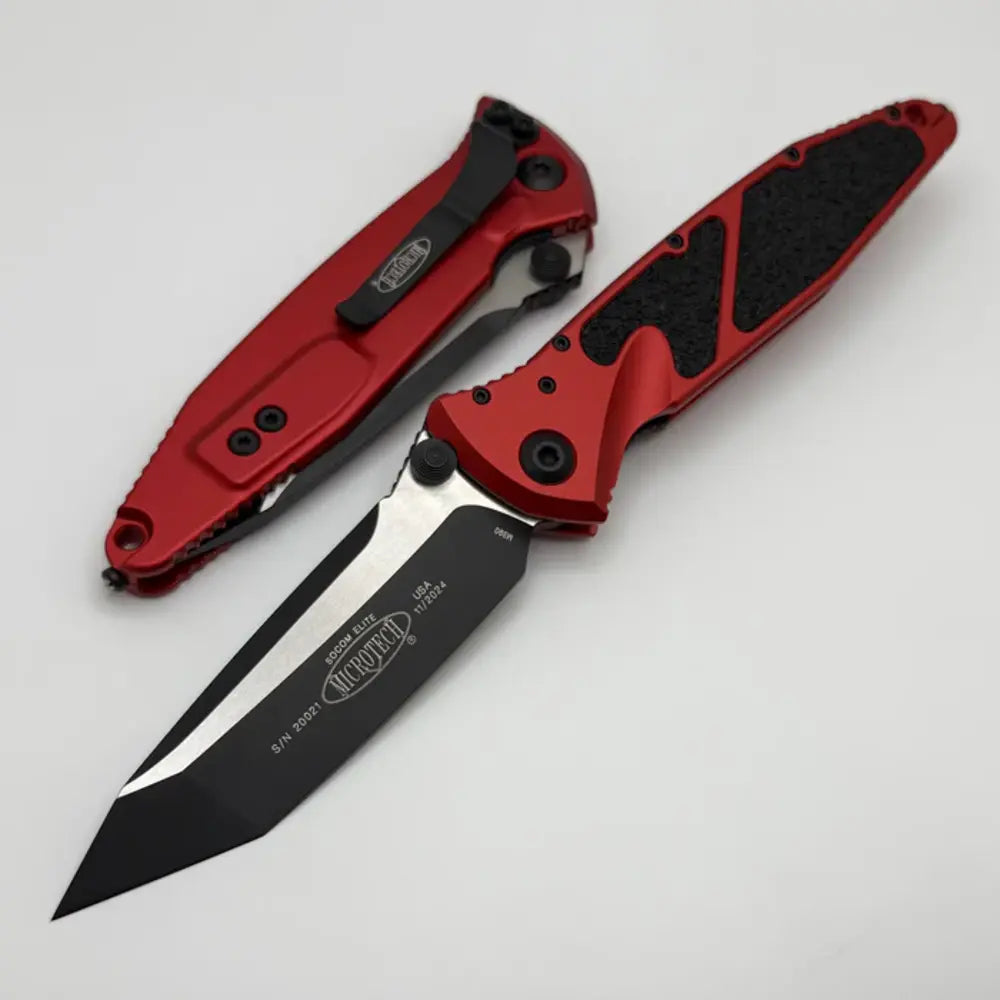 Microtech SOCOM ELITE T/E-M BLACK STANDARD RED 161-1RD
