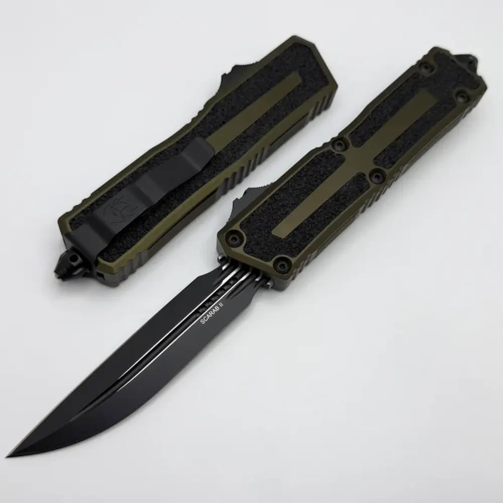 Microtech SCARAB II GEN III D/E-S BLACK STANDARD OD GREEN 1180-1OD