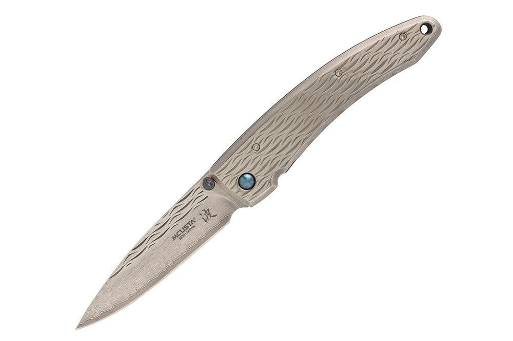 Mcusta MC-112D Forge Nami VG-10 Core Damascus Blade Stainless Framelock 11cm