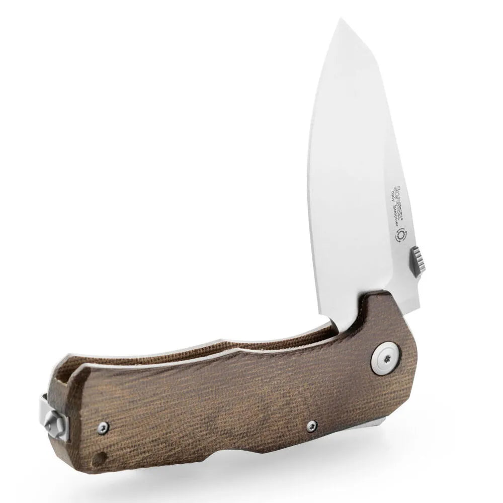 LionSteel TM1 - FOLDING KNIFE, SATIN BLADE, GREEN CANVAS HANDLE TM1 CVG