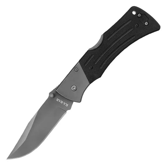 Ka-Bar Mule Folder 3062, Black G-10 Handles, Plain Edge