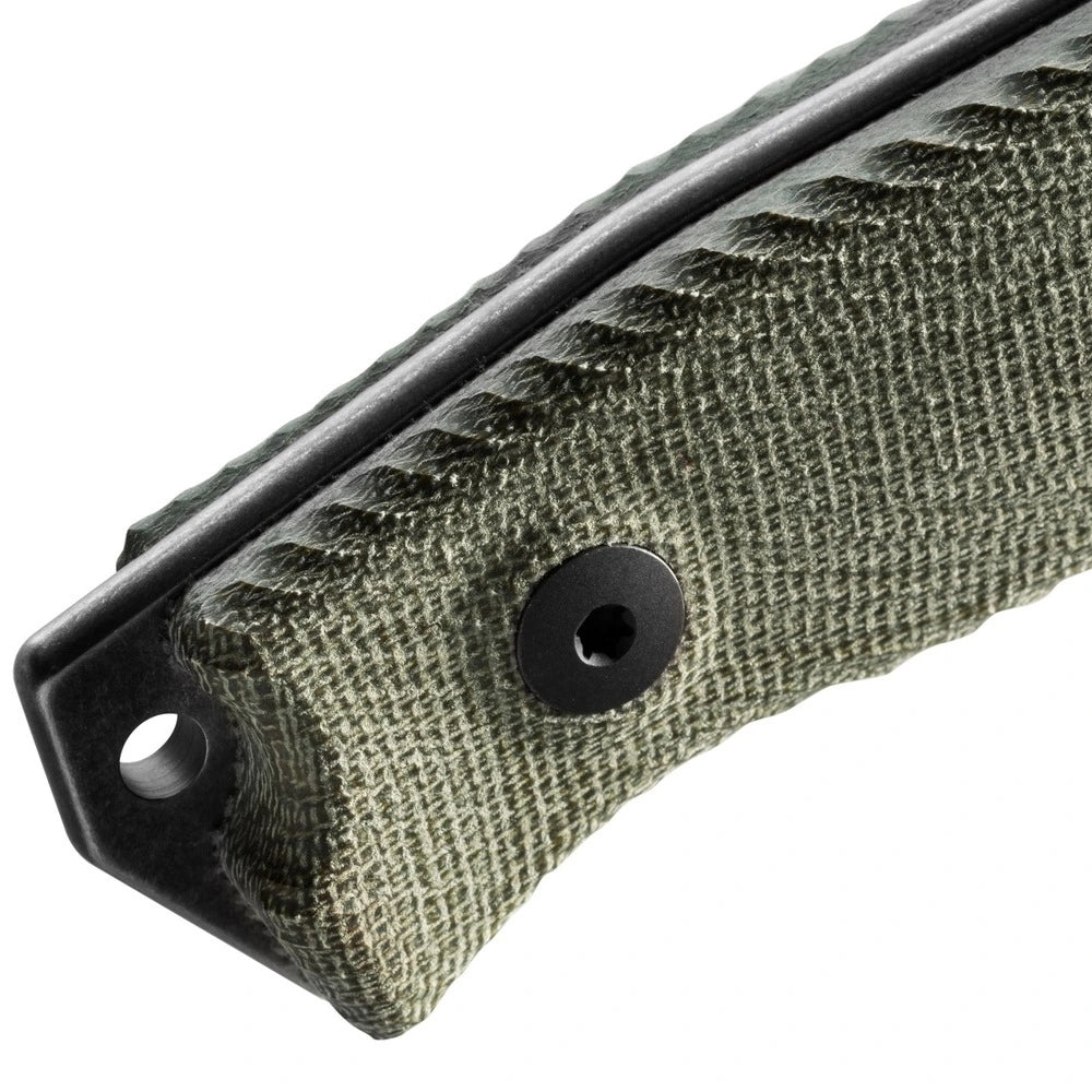 LionSteel M5 - סכין קבועה עם ידית בד ירוקה ושרוך קנבס קורדורה M5B CVG
