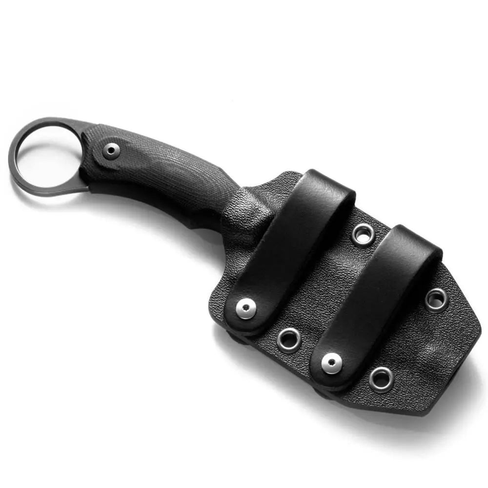 LionSteel H1 - סכין קבועה M390 להב שחור, ידית G10 שחורה H1B GBK