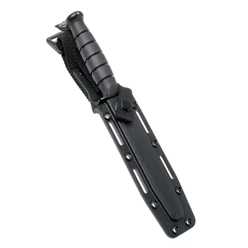 KA-BAR 1259 Short KA-BAR Serrated – סכין קומנדו קבועה עם להב חצי משונן בצבע שחור