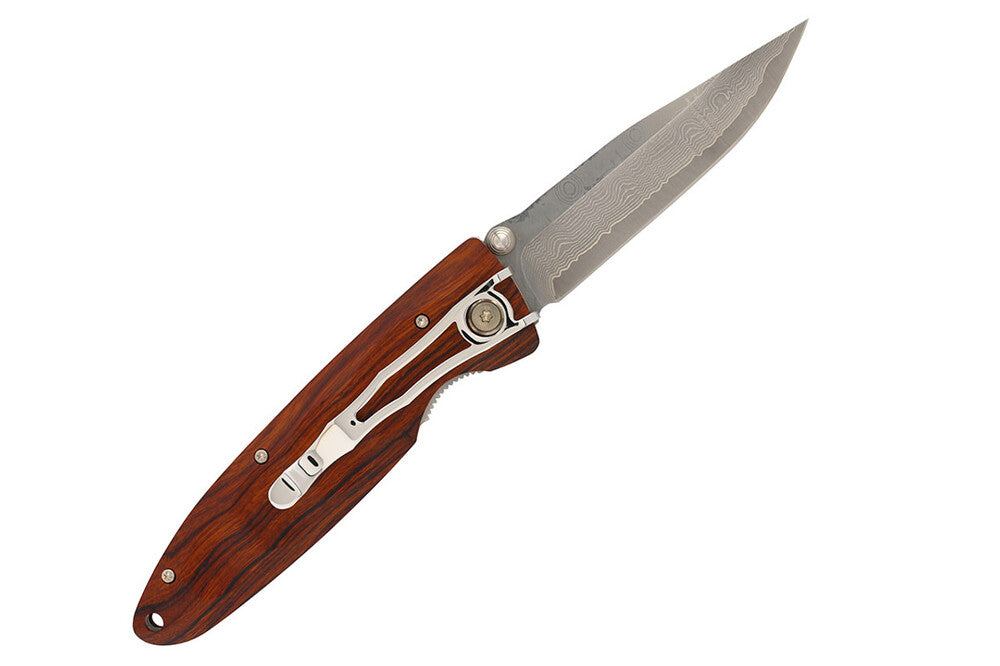 Classic Wave VG-10 Core Damascus Ironwood 11cm Folding Knife