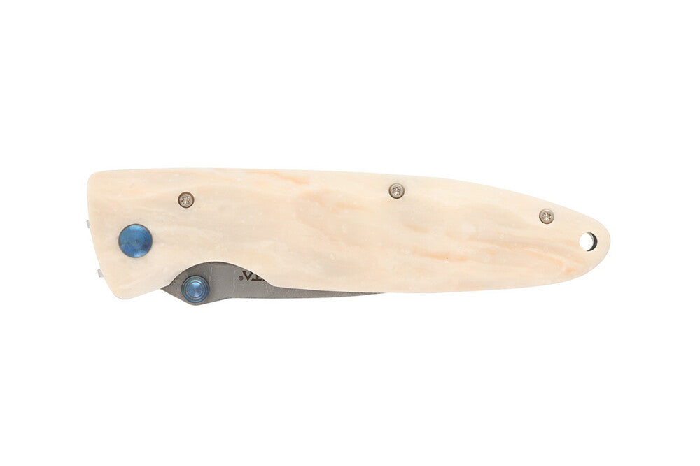 Mcusta MC-19D Classic Wave VG-10 Core Damascus White Corian 11cm Folding Knife