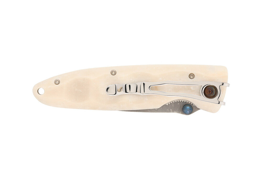 Mcusta MC-19D Classic Wave VG-10 Core Damascus White Corian 11cm Folding Knife