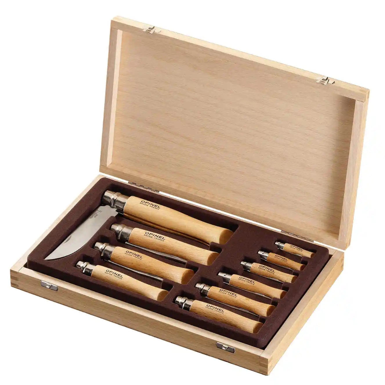 סט סכיני מתקפלים מנירוסטה 10 חלקים אופינל Opinel