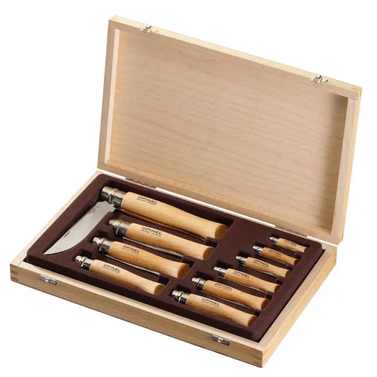 סט סכיני מתקפלים מנירוסטה 10 חלקים אופינל Opinel