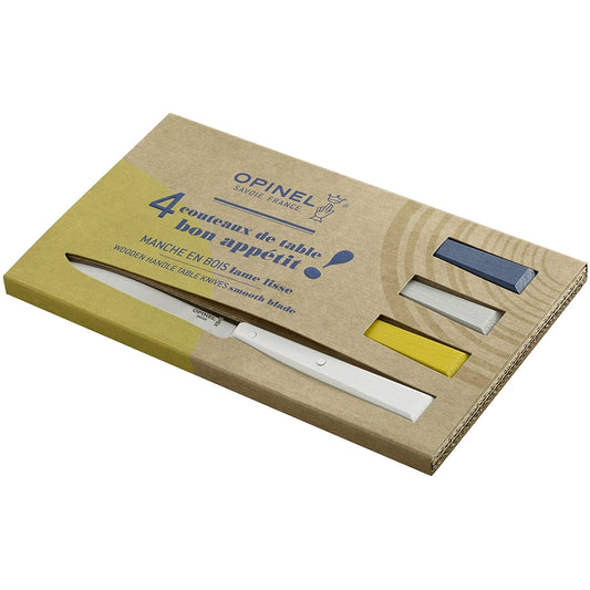 Opinel N°125 CELESTE מארז של 4 סכיני שולחן