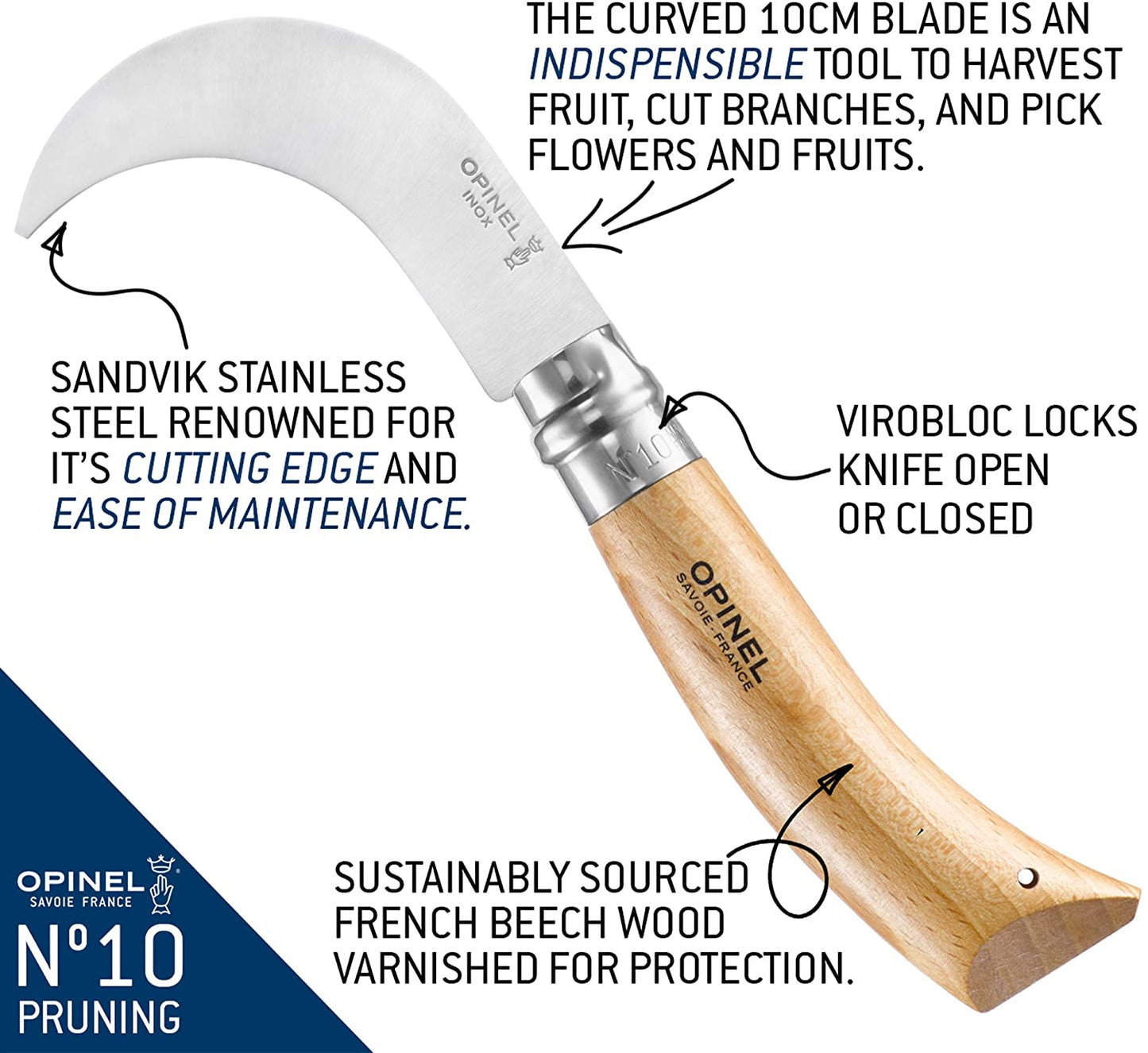 Opinel No. 10 Pruning Folding Knife