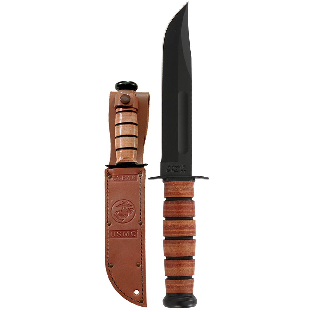 KA-BAR 1217 USMC Knife with Leather Sheath