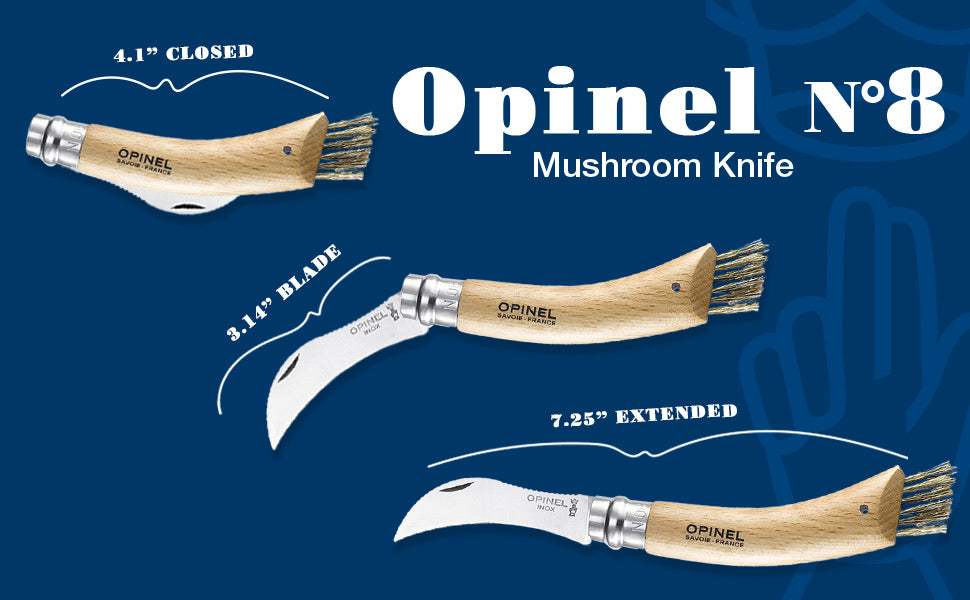 Opinel No.08 אופינל סכין פטריות מתקפל סטיינלס סטיל