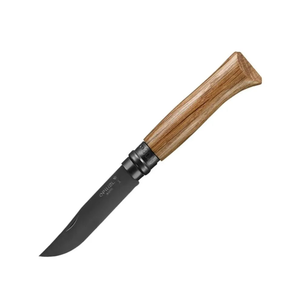 Opinel 08 Black Oak Folding Knife  אופינל 8 מושחר ידית מעץ אלון