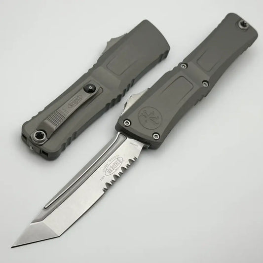 Microtech Combat Troodon® T/E Gen III Natural Clear Stonewash Partial Serrated 1144-11NC