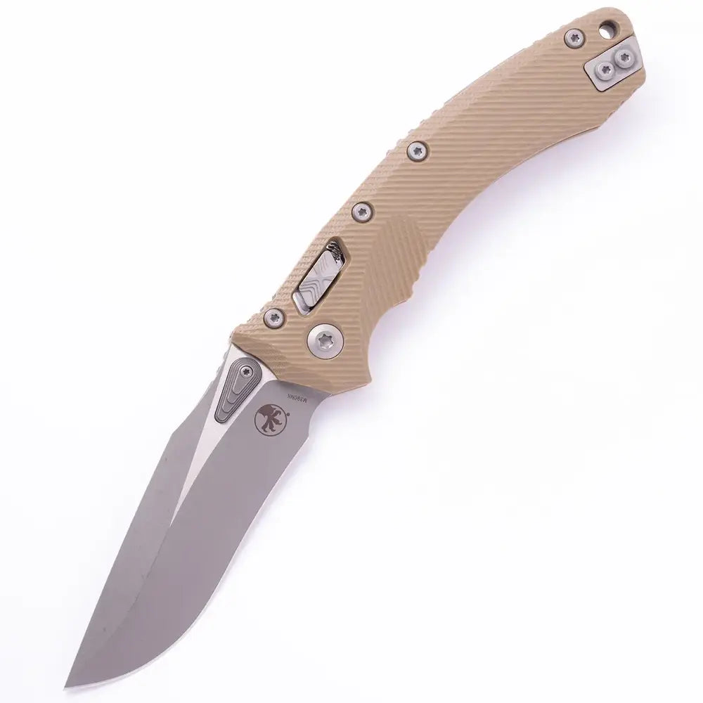 Microtech AMPHIBIAN RAM-LOK APOC STD FLUTED TANG10 (137RL-10APFLGTTA) סכין מתקפלת בצבע מדברי