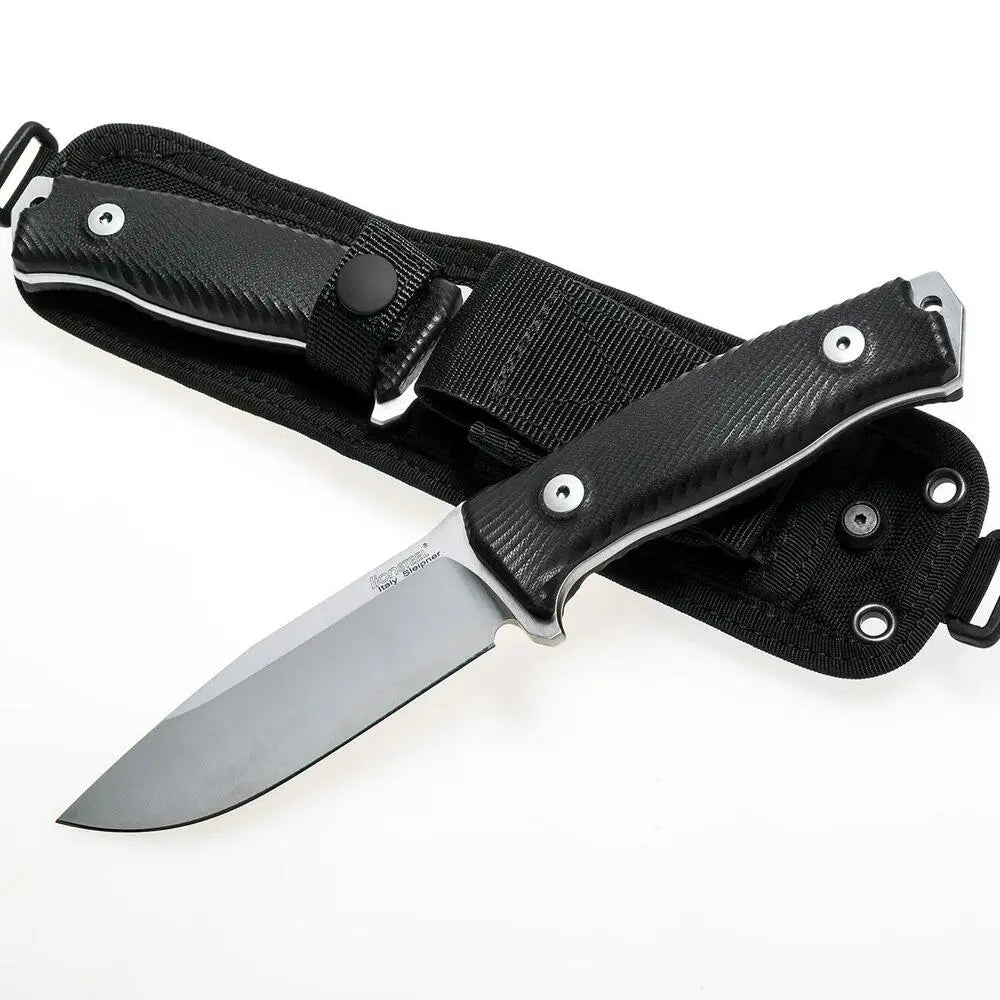 LionSteel M5 - FIXED SATIN BLADE, BLACK G10 HANDLE CORDURA SHEATH M5 G10