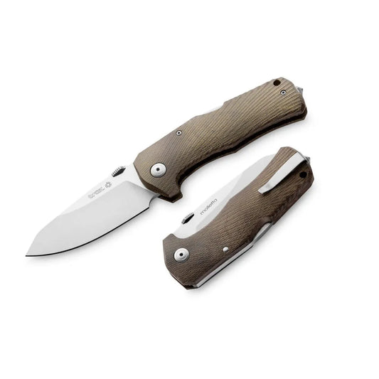 LionSteel  TM1 - FOLDING KNIFE, SATIN BLADE, GREEN CANVAS HANDLE  TM1 CVG