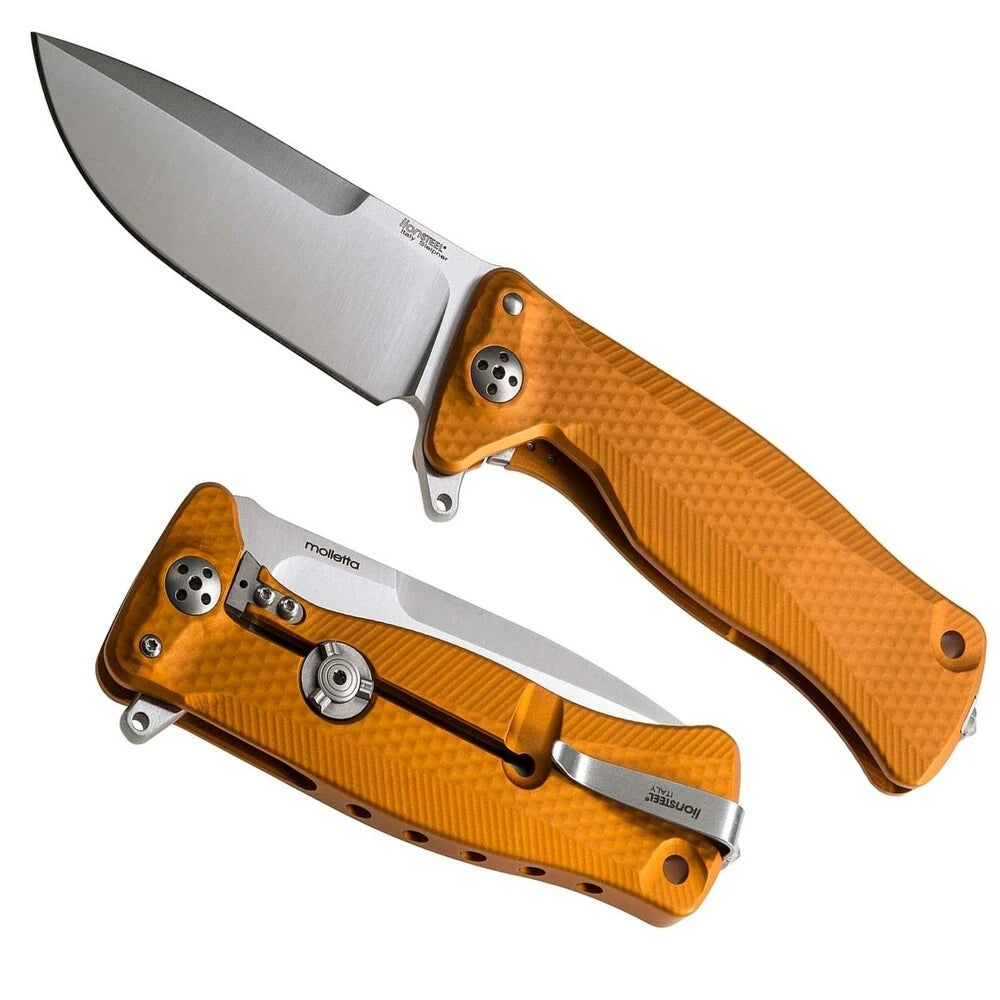 LionSteel   SR-11 - FOLDING KNIFE, SATIN BLADE, ORANGE ALUMINUM HANDLE SR11A OS