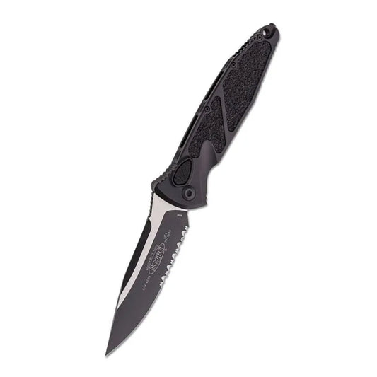 Microtech  SOCOM ELITE S/E-AUTO BLACK TACTICAL PARTIAL SERRATED 160A-2T