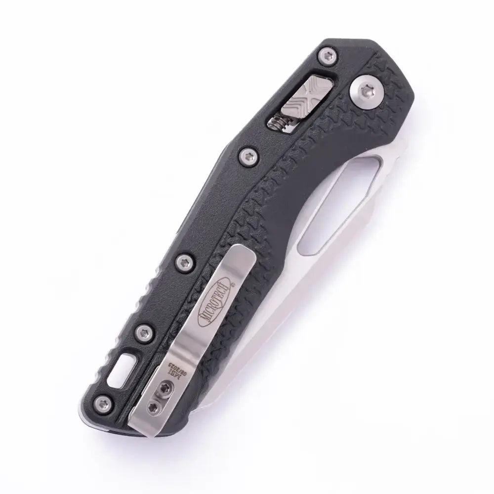 Microtech MSI® S/E Tri-Grip Injection Molded Black Stonewash Full Serr (210T-12PMBK)