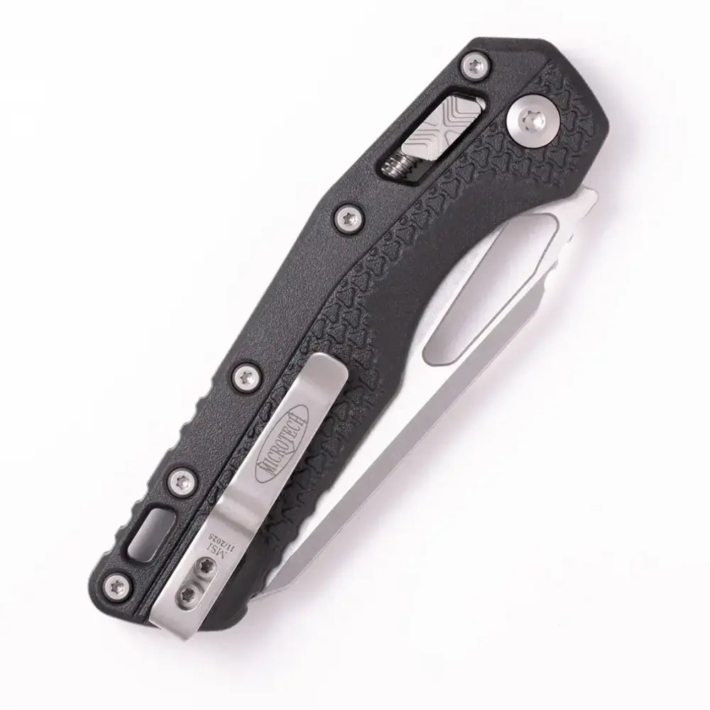 Microtech MSI® S/E Tri-Grip Injection Molded Black Stonewash Part Serr (210T-11PMBK)