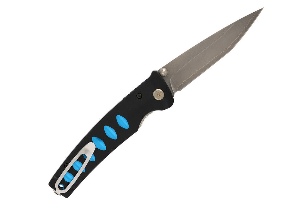 Mcusta Katana VG-10 Core San Mai Black/Blue Anodized Aluminum 10.7cm Folding knife