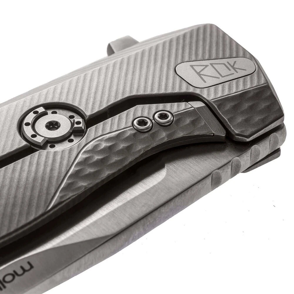 LionSteel  ROK - FOLDING KNIFE M390 SATIN BLADE, ALUMINUM BLACK HANDLE  ROK A BS