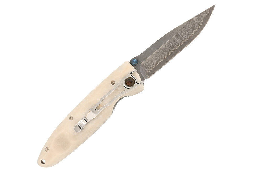 Mcusta MC-19D Classic Wave VG-10 Core Damascus White Corian 11cm Folding Knife