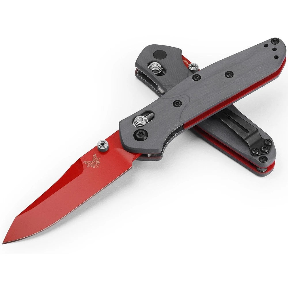 Benchmade 945RD-2401 Mini Osborne Aluminium Red Limited Edition – סכין מתקפלת במהדורה מוגבלת בצבע אפור / אדום