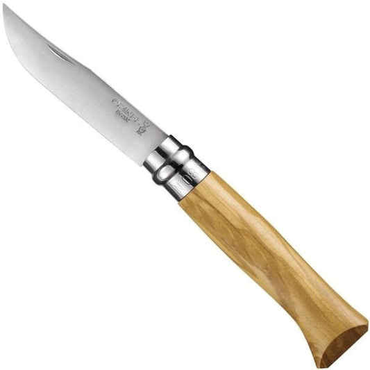 N°08 Складной нож из оливкового дерева из нержавеющей стали