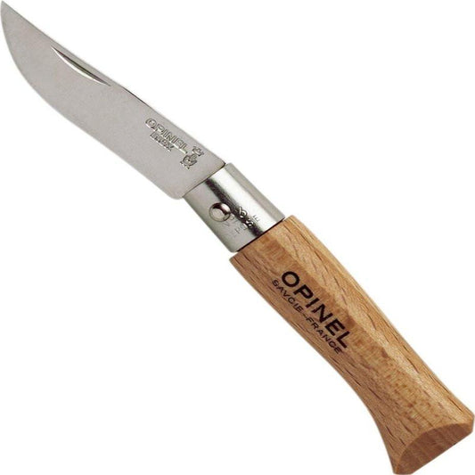 Opinel  STAINLESS STEEL BLADE AND STAINED VARNISHED BEECHWOOD HANDLE FOLDING KNIVES