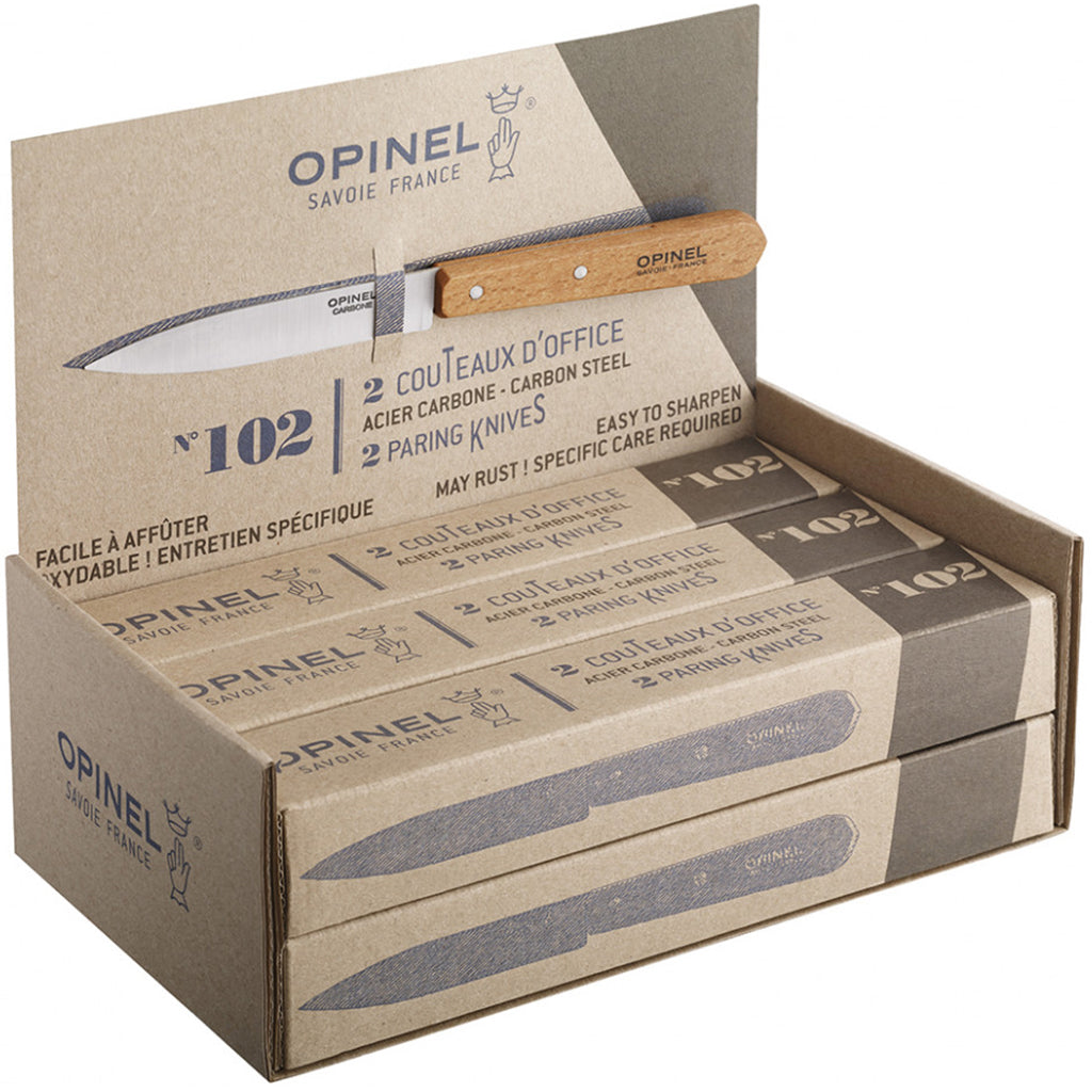 Opinel N°102 Carbon אופינל זוג סכיני קילוף וקיטום מפלדת פחמן