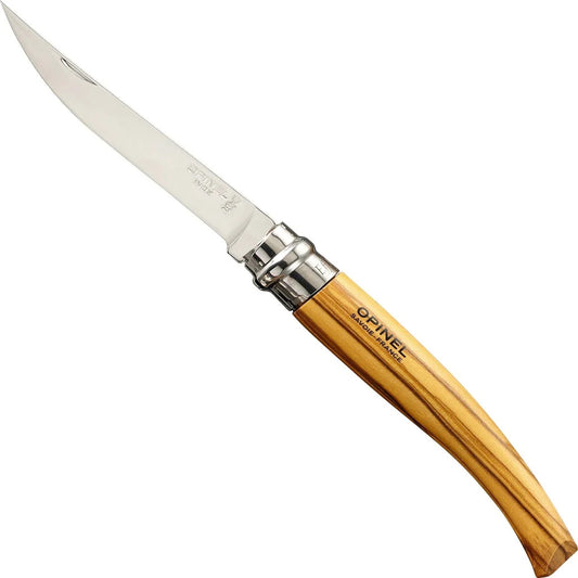 Opinel N°10 Slim Stainless Steel Folding Fillet Knife Olivewood