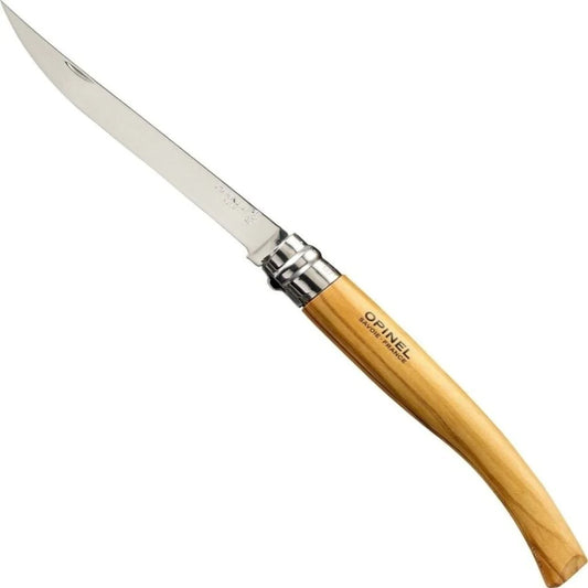 Opinel N°12 Slim Stainless Steel Folding Fillet Knife Olivewood